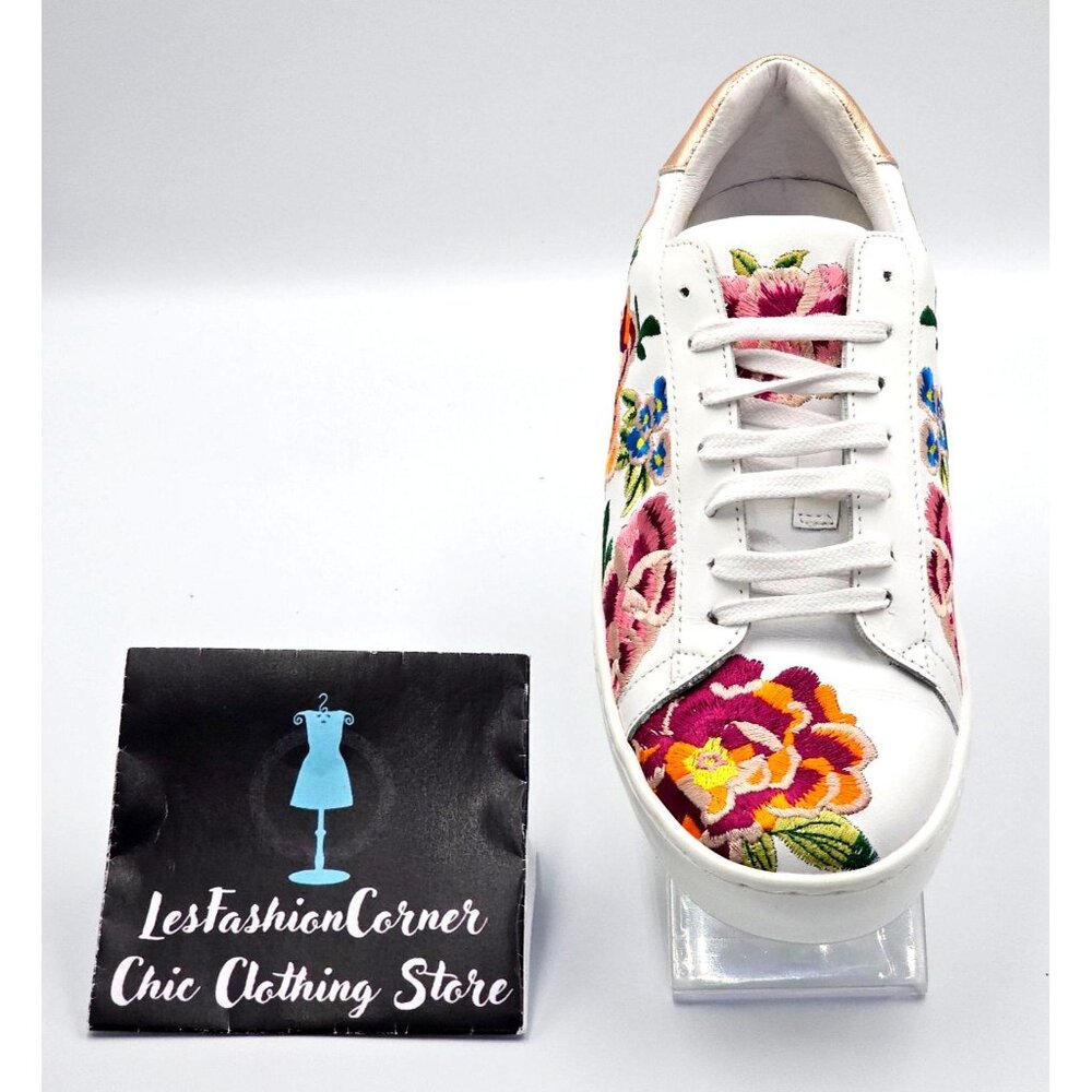 NWOB Johnny Was Women's Floral Embroidered Leather Dylanne Sneakers Sz 7.5 2473 - Picture 15 of 16